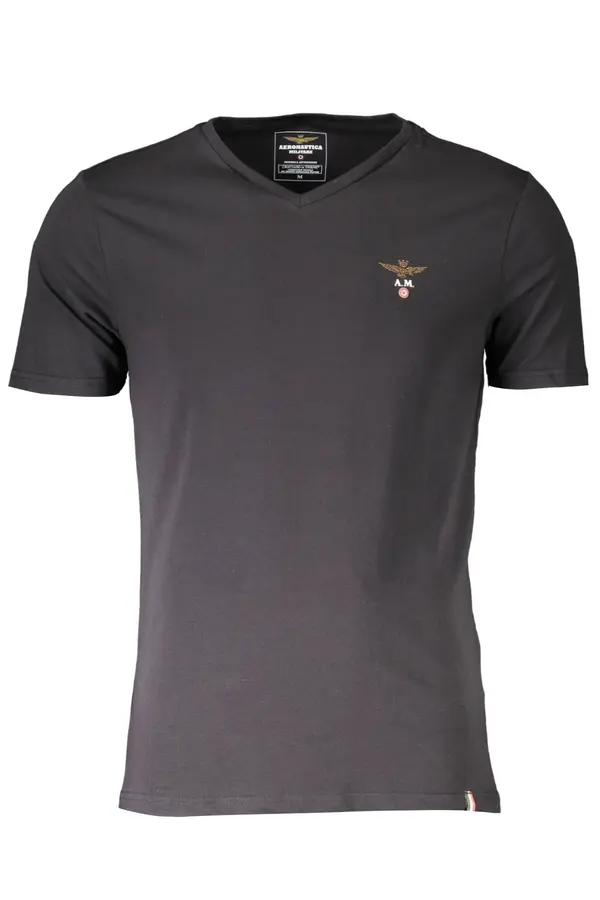 Aeronautica Militare AERONAUTICA MILITARE черна тениска с къс ръкав