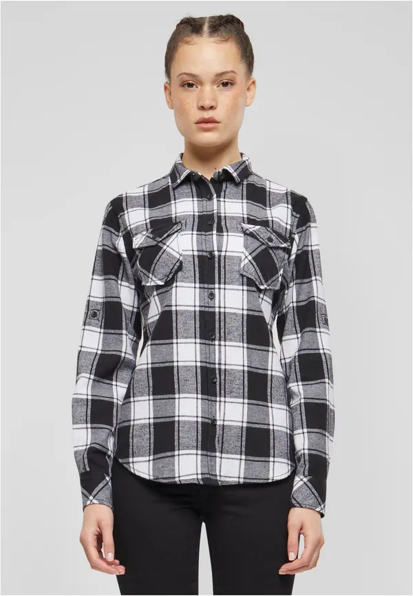 Brandit Amy Flanell Shirt GIRLS white/black