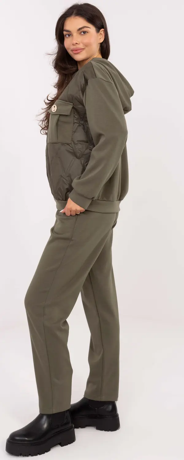 Italy Moda Анцуг с качулка в цвят каки