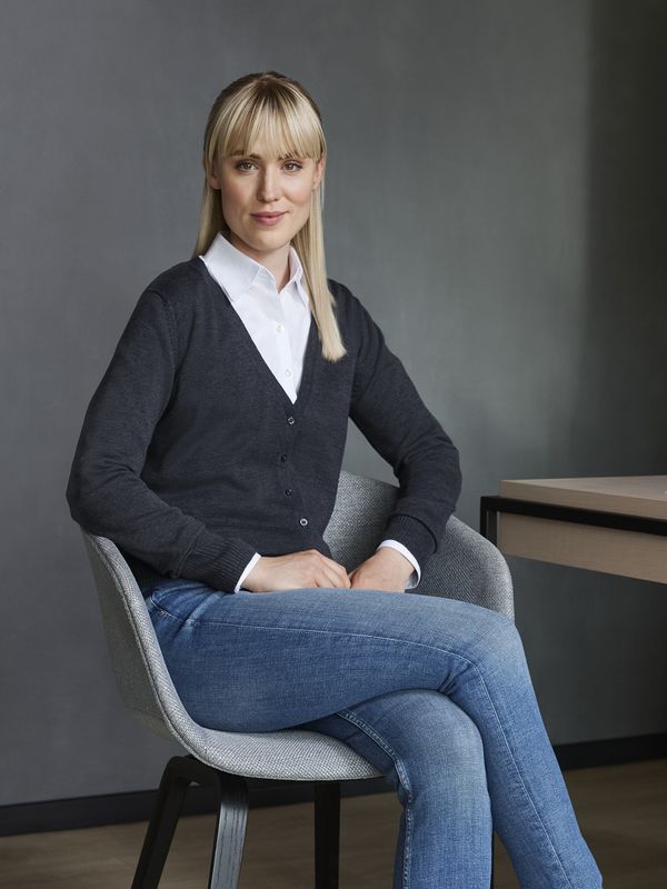 RUSSELL Anthracite women's pointed cardigan Russell