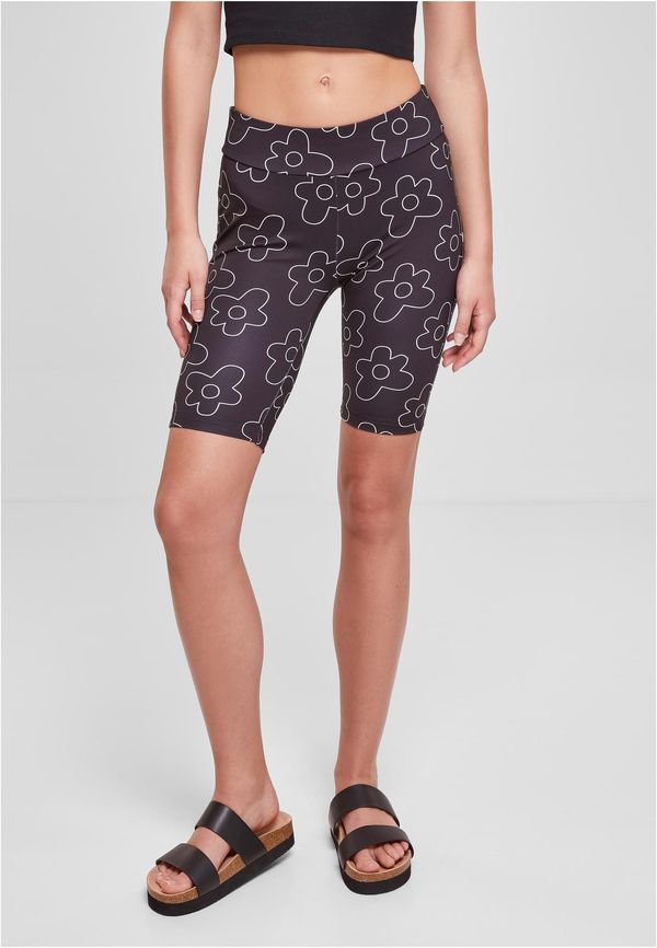 Urban Classics AOP Tech Cycle Women's High Waisted Shorts blackflower