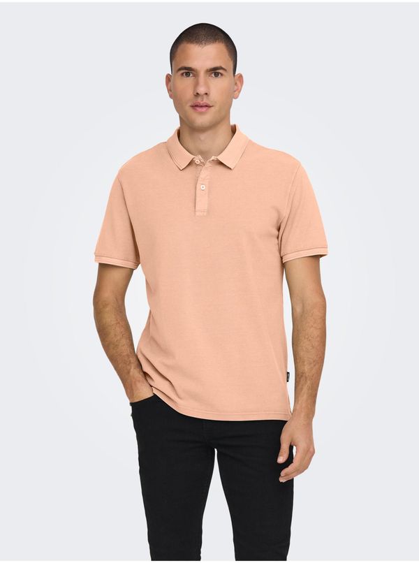 Only Apricot Men's Basic Polo T-Shirt ONLY & SONS Travis - Men