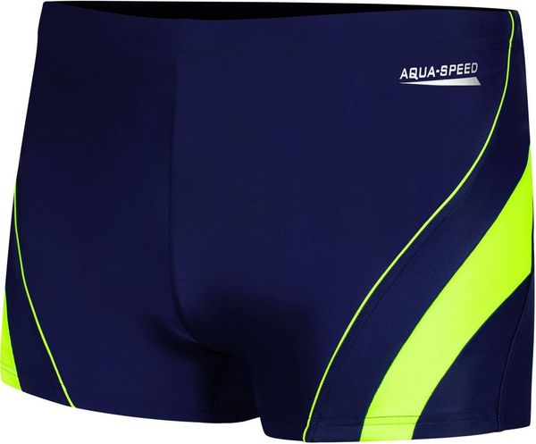 AQUA SPEED AQUA SPEED Man's Swimming Shorts Dennis Navy Blue/Green Pattern 01