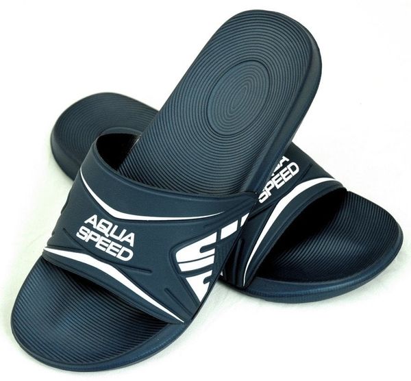 AQUA SPEED AQUA SPEED Unisex's Swimming Pool Shoes Dakota Navy Blue/White Pattern 10