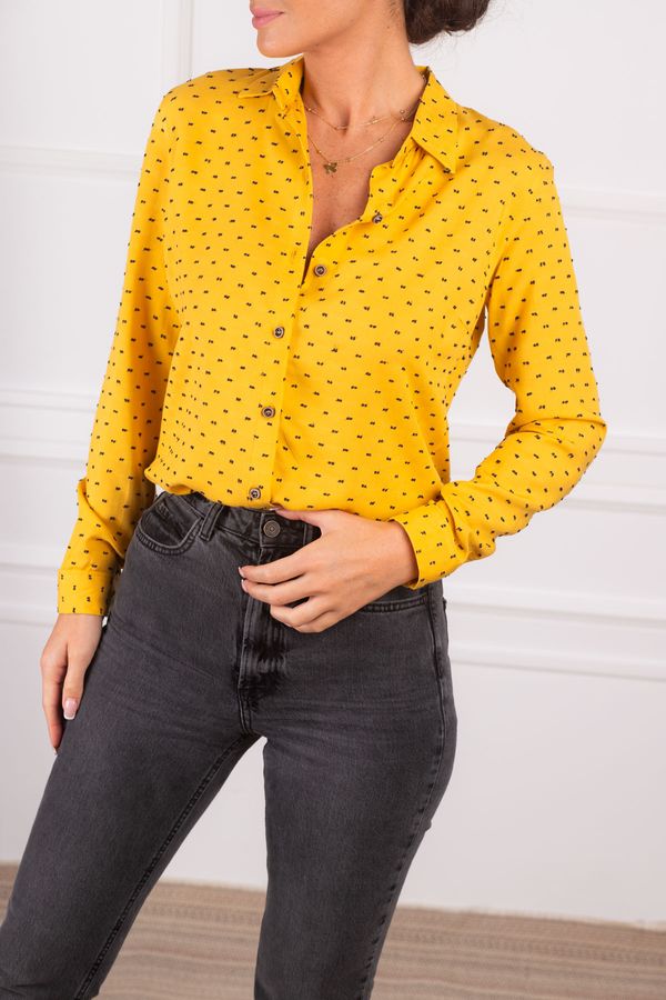 armonika armonika Women's Mustard Patterned Long Sleeve Shirt