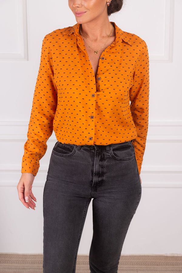 armonika armonika Women's Orange Patterned Long Sleeve Shirt