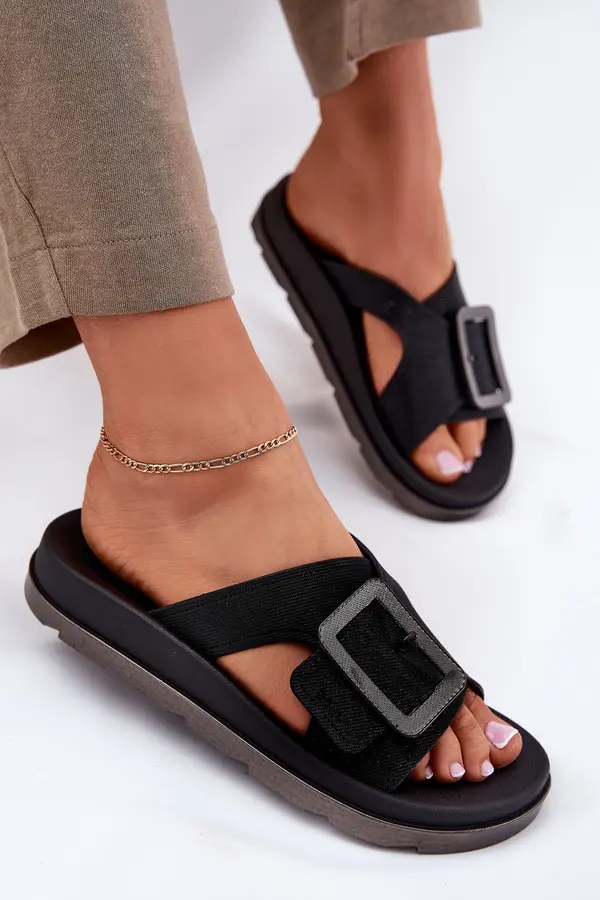 Zaxy Ароматни Дамски Сандали С Декоративна Клипер Черни ZAXY