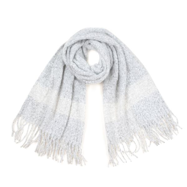 Art of Polo Art Of Polo Woman's Scarf Sz17338 Light Grey/White