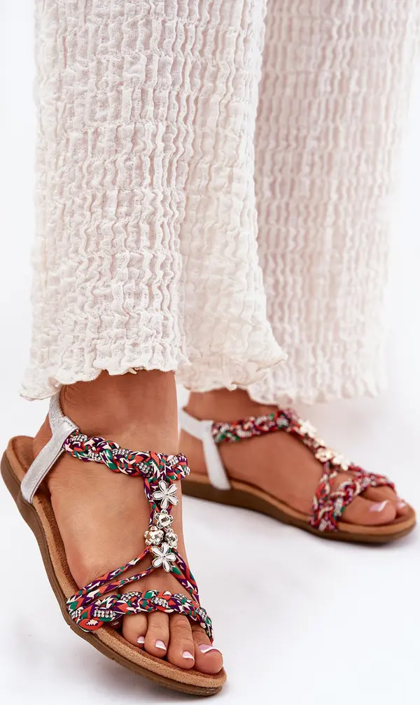 ARTIKER ARTIKER Дамски Плоски Сандали С Плетени Ленти И Прибавки Артикер