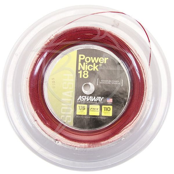Ashaway Ashaway PowerNick 18 Zyex Red 1.15mm Squash String (110m Roll)