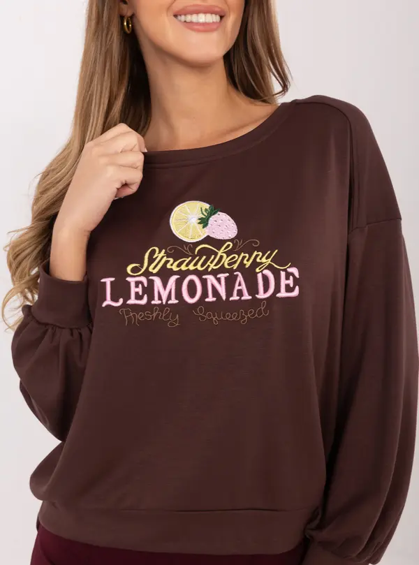 RUE PARIS Асиметричен суичър с качулка, тъмнокафяв