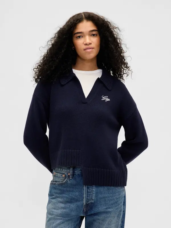 GAP Асиметричен вълнен пуловер GAP