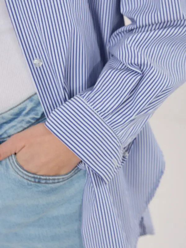 Italy Moda Асиметрична риза, тъмносиня