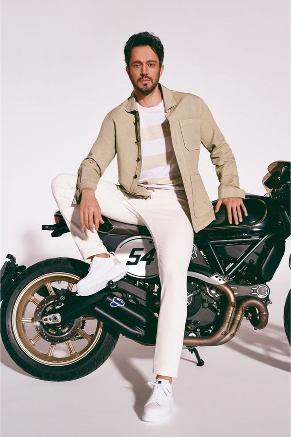 Avva Avva мъжки зелен прав три джоб бельо яке риза