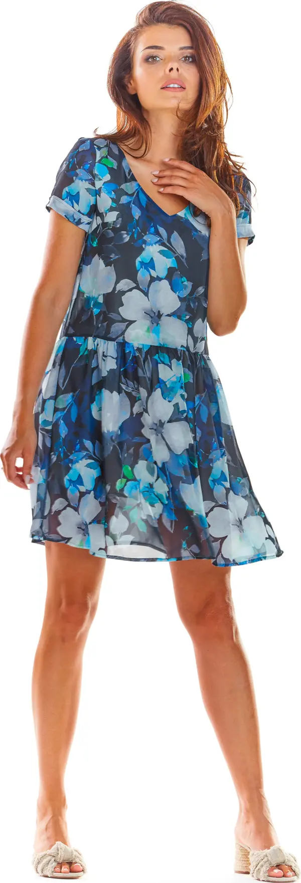 Awama Awama Woman's Dress A298 Navy Blue