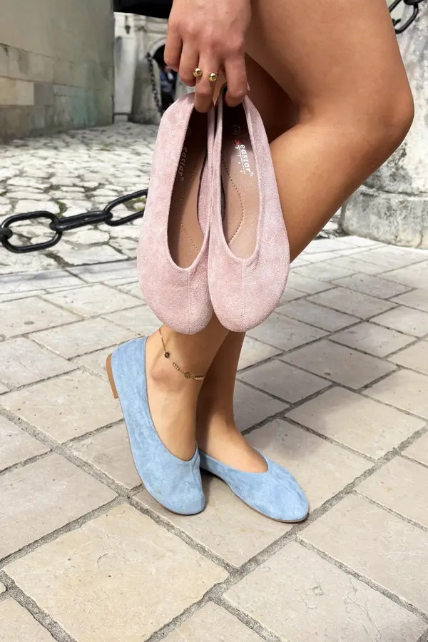 Boto Балерини Boto Pink от имитация на велур