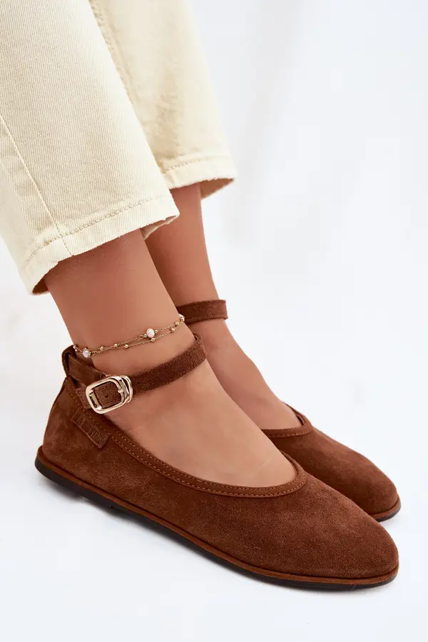 BIG STAR SHOES Балерини от камилска кожа BIG STAR