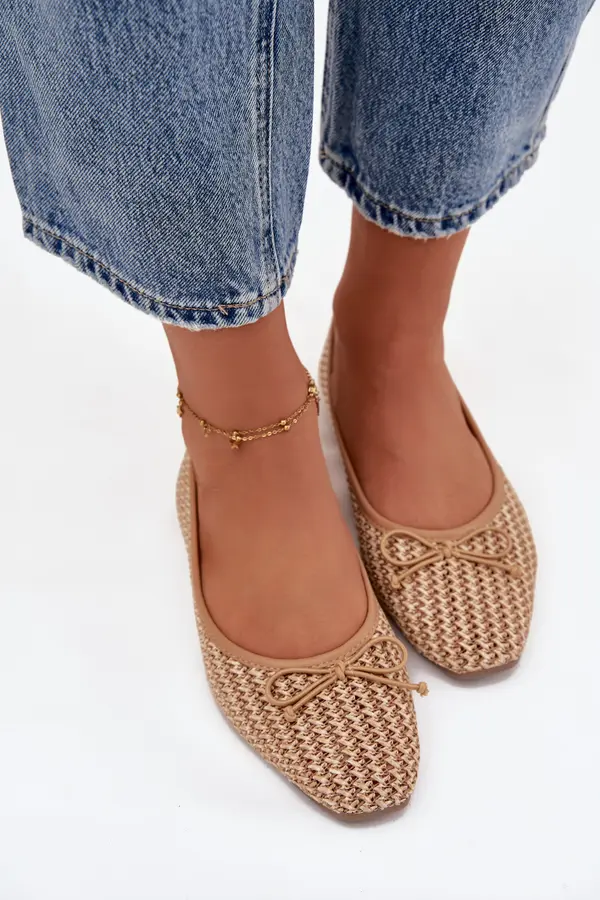 Boto Балерини с плетен модел и панделка
