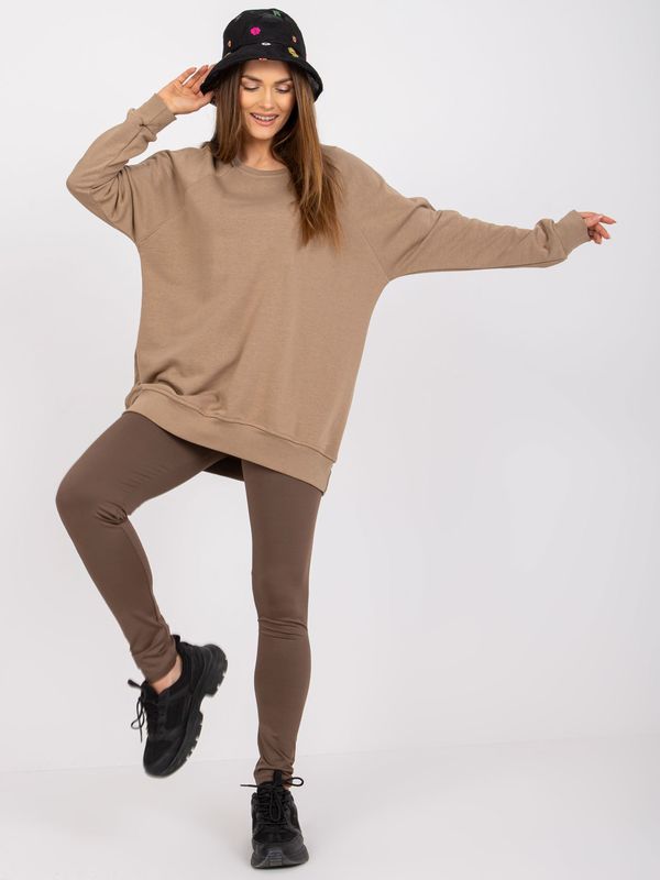 Fashionhunters Basic dark beige sweatshirt by Remy