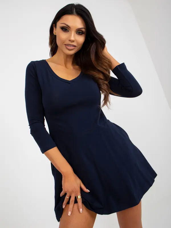 Fashionhunters Basic Navy течаща минирокля