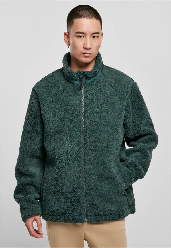 Urban Classics Basic Sherpa Jacket bottlegreen