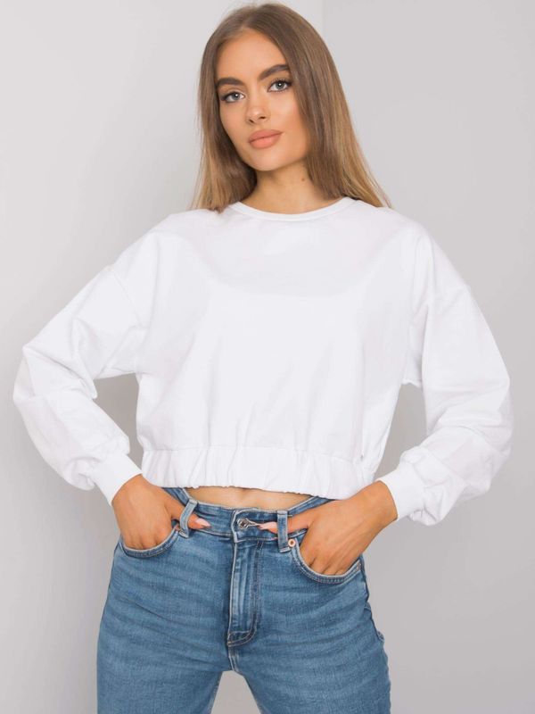Fashionhunters Basic white women's sweatshirt