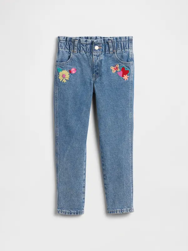 GAP Бебешки дънки GAP Paperbag Mom - Момичета