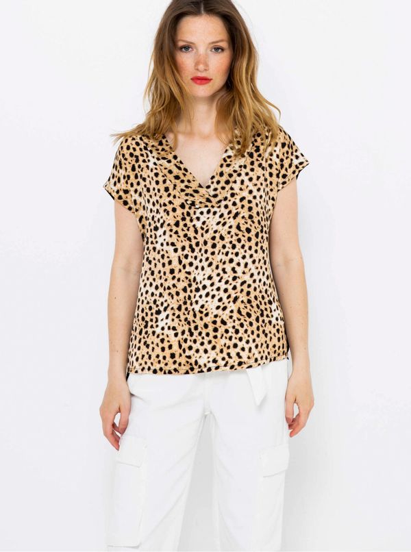 CAMAIEU Beige blouse with cheetah pattern CAMAIEU - Women