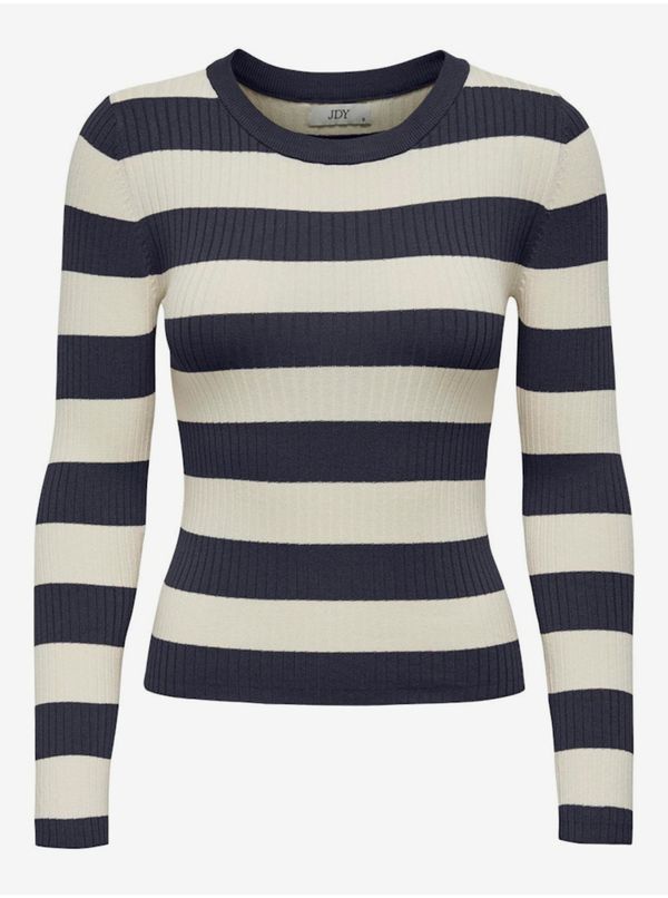JDY Beige-blue women's striped sweater JDY Plum - Women