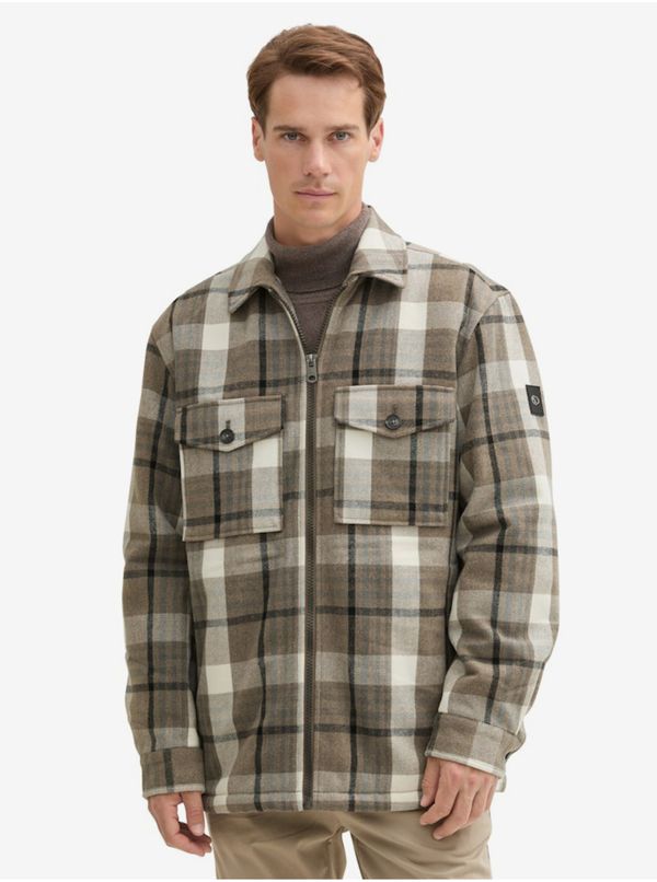 Tom Tailor Beige-brown men's checkered jacket Tom Tailor - Men's