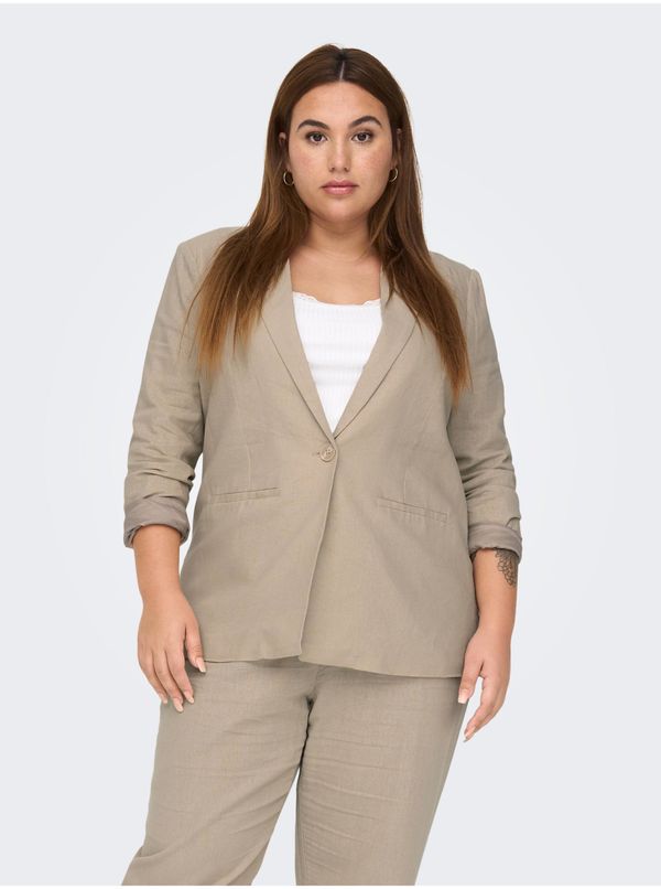 Only Beige women's linen jacket ONLY CARMAKOMA Lola - Ladies