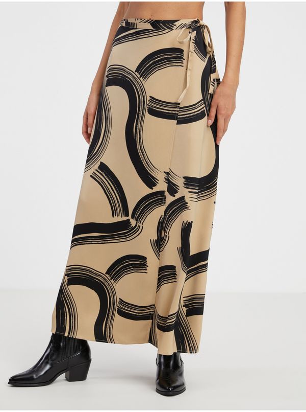 Vero Moda Beige women's patterned wrap maxi skirt AWARE by VERO MODA Gu - Women's