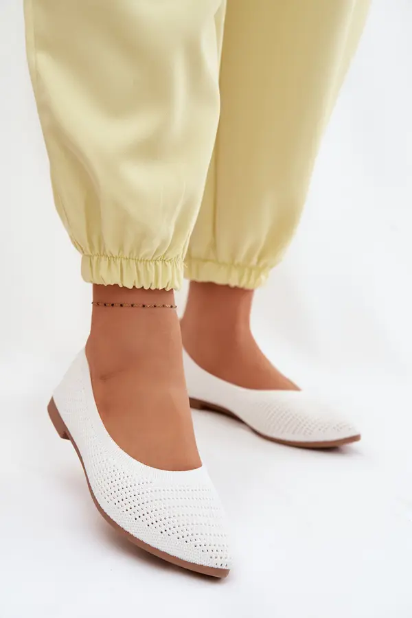 Boto Бели дамски балерини Boto Mesh