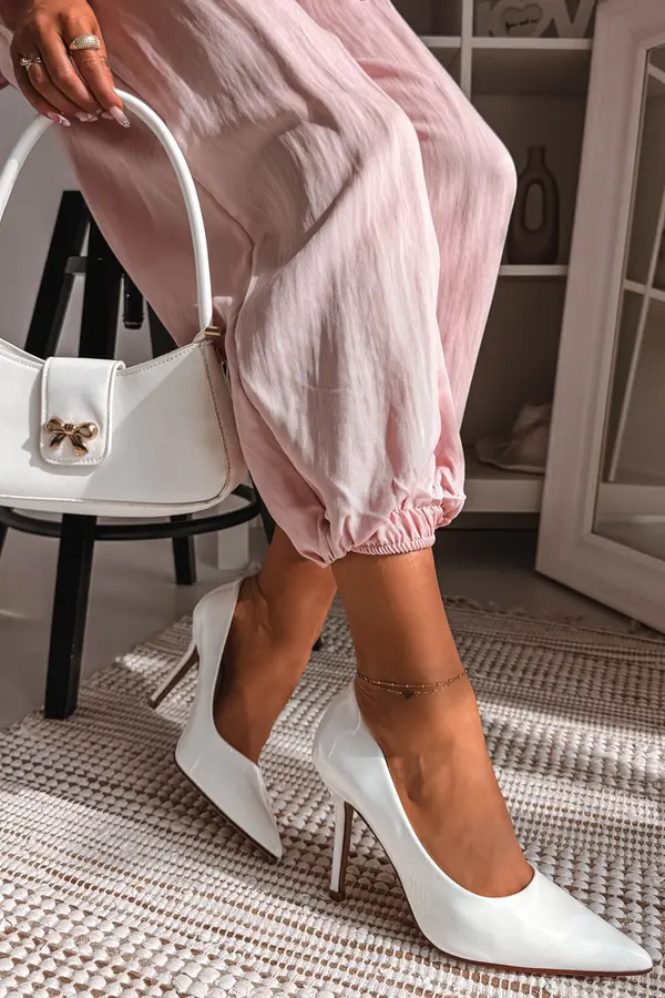 Boto Бели обувки на висок ток Odira