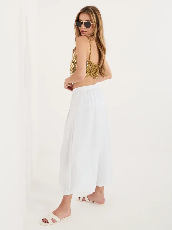 Italy Moda Бели раирани панталони