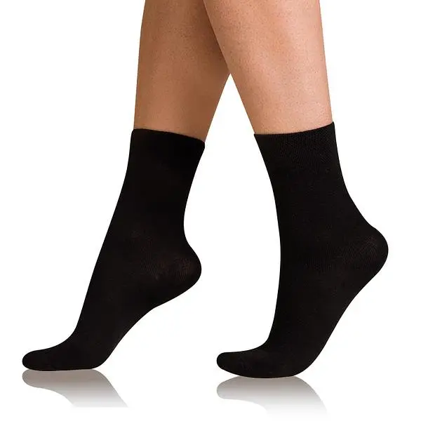 Bellinda Bellinda COTTON COMFORT SOCKS - Women's Cotton Socks with Comfortable Hem - Black
