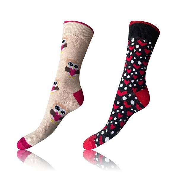 Bellinda Bellinda CRAZY SOCKS 2x - Cheerful Socks 2 Pairs - White - Red - Black
