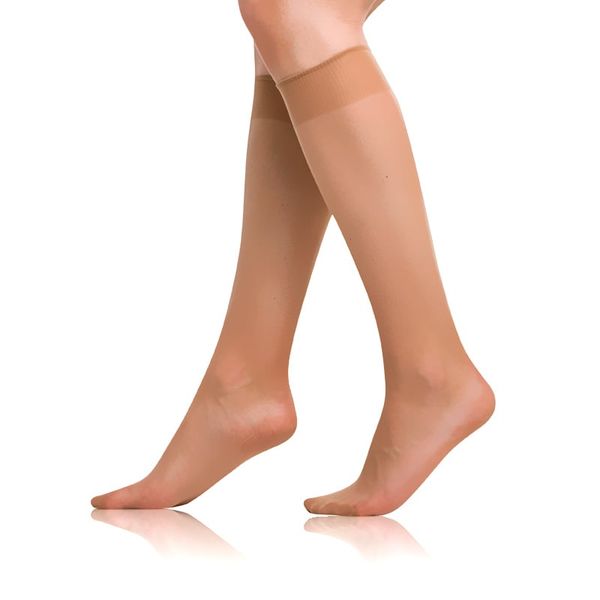 Bellinda Bellinda DIE PASST KNEE-HIGHS 20 DAY - Women's tights matte knee-high socks - almond
