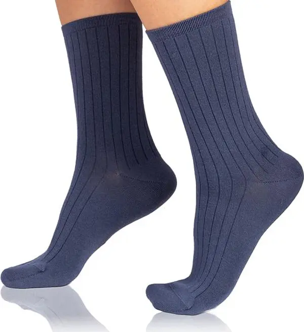 Bellinda Bellinda FANCY RIB MODAL SOCKS - Women's Modal Socks - Blue