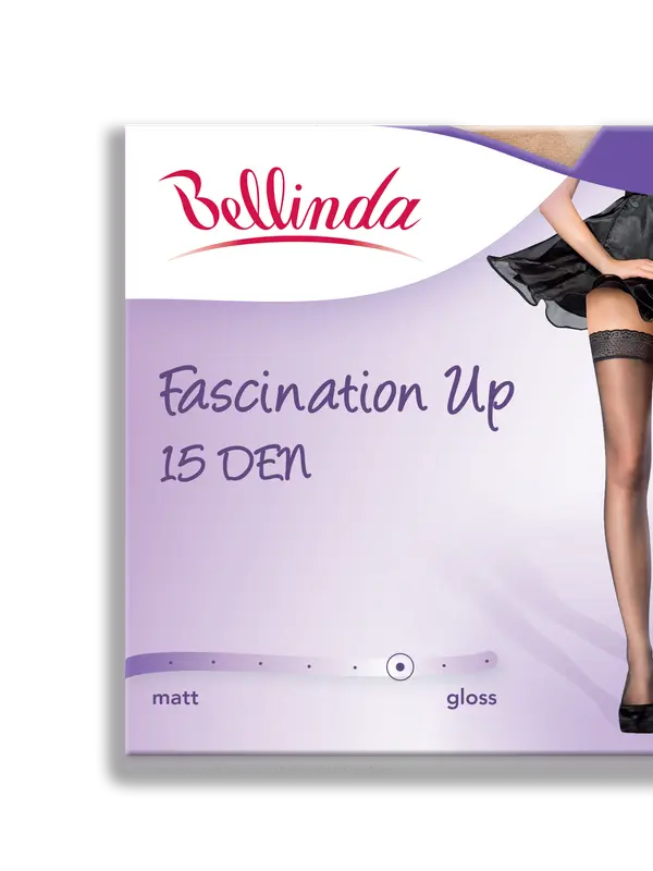 Bellinda Bellinda FASCINATION UP 15 DEN - Transparent Shiny Self-Supporting Stockings - Black