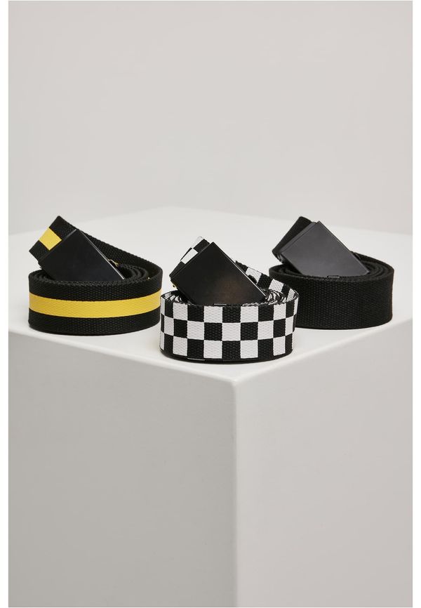 Urban Classics Accessoires Belts Trio Black/White/Yellow