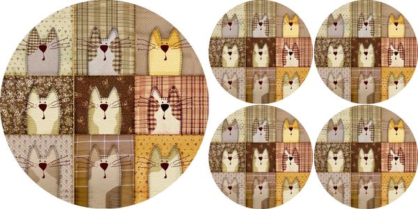 Bertoni Home Bertoni Home Unisex's 1+4 Round Table Pads Set Pexeso