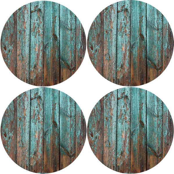 Bertoni Home Bertoni Home Unisex's 4 Round Table Pads Set Havana Brown/Green