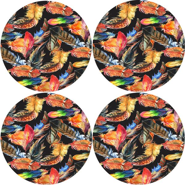 Bertoni Home Bertoni Home Unisex's 4 Round Table Pads Set Plume