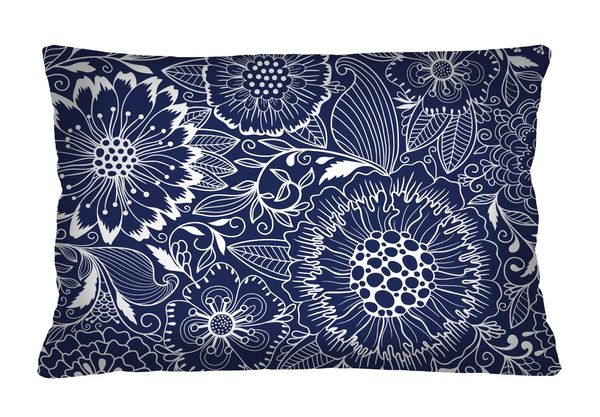 Bertoni Home Bertoni Home Unisex's Rectangular Pillow Granada Navy Blue