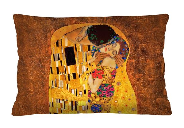 Bertoni Home Bertoni Home Unisex's Rectangular Pillow Klimt Elegance Print Pocałunek