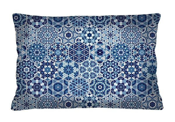 Bertoni Home Bertoni Home Unisex's Rectangular Pillow Malaga Navy Blue
