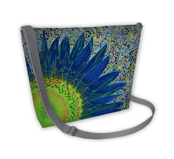 Bertoni Bertoni Unisex's Canvas Bag Samba Blue Flower