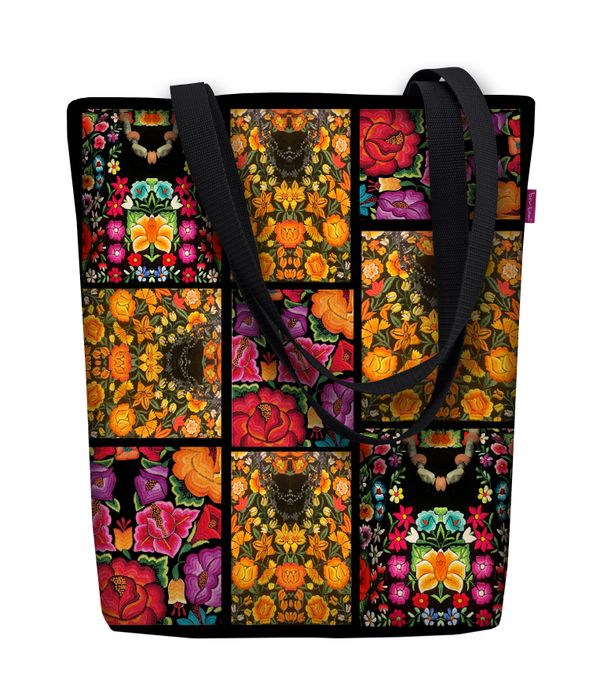 Bertoni Bertoni Unisex's Canvas Bag Sunny Frida Flowers