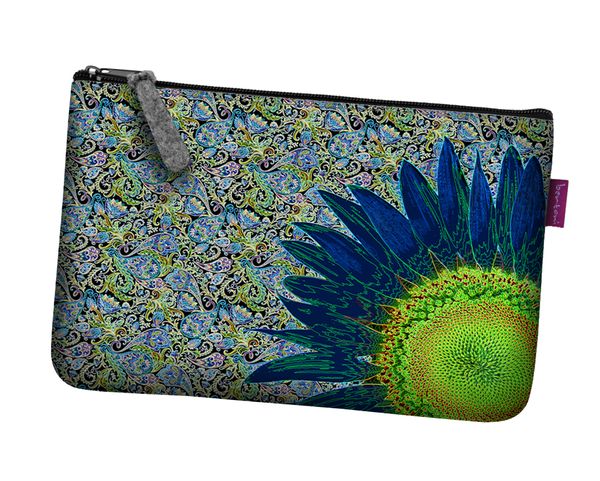 Bertoni Bertoni Unisex's Pocket Cosmetic Bag Blue Flower